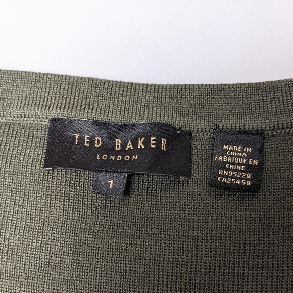 Ted Baker London Green Sleeveless Ruched Tie Front Blouse Size 1 - Picture 4 of 6